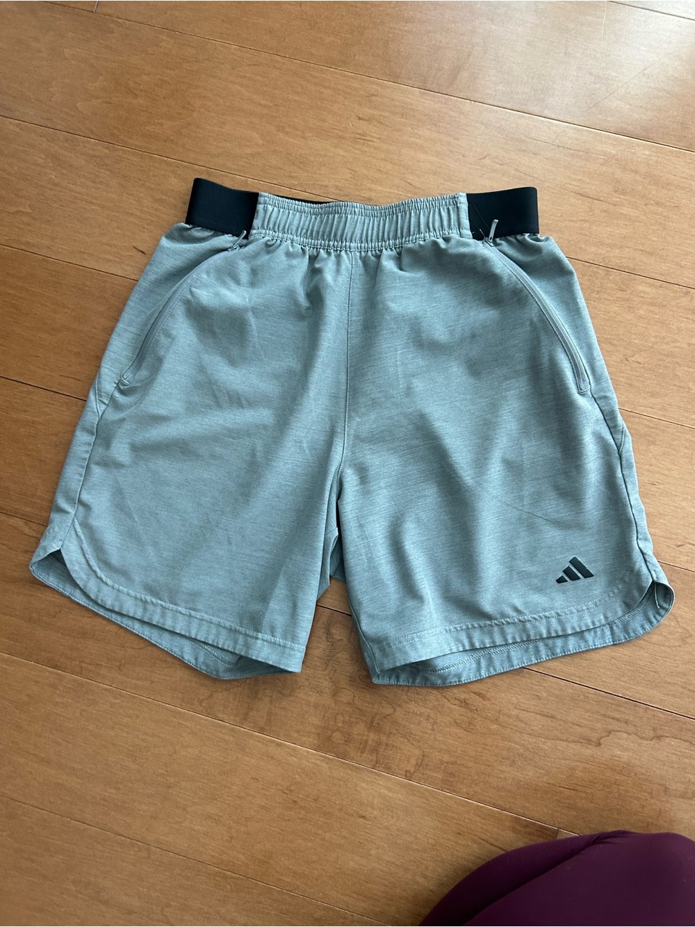 adidas Men’s Gray Athletic Shorts with Black Waistband